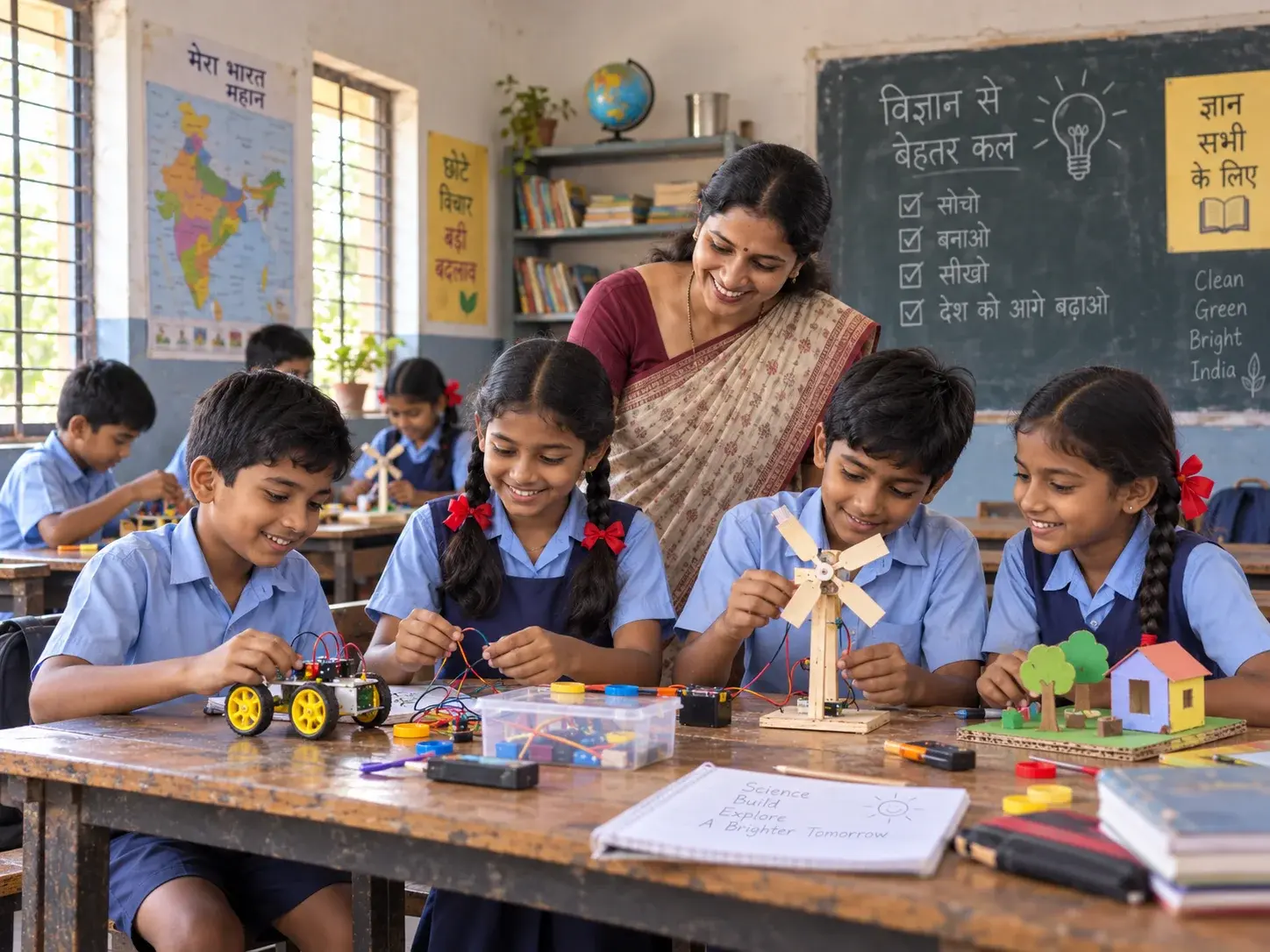 Children taking part in a hands-on STEM activity