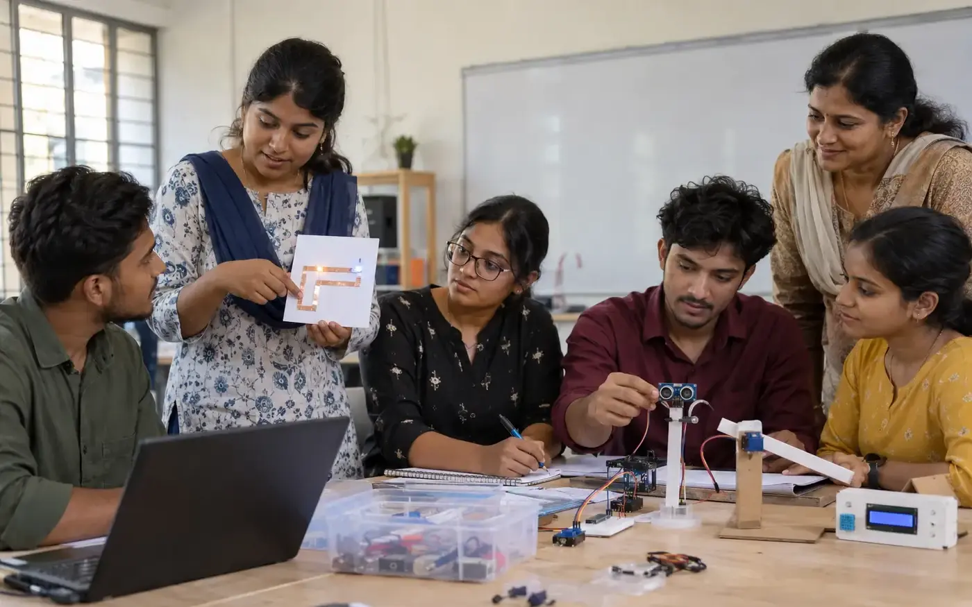 Educators taking part in practical STEM and digital-skills training